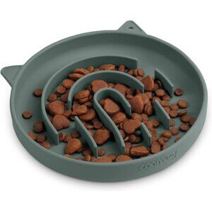 Coomazy Silicone Slow Feeder Dog Cat Bowls, Interactive Puzzle Toy for Pets